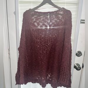 Free People 100% Cotton Medium Maroon Sweater